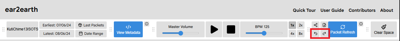 Undo/Redo buttons in the top menu